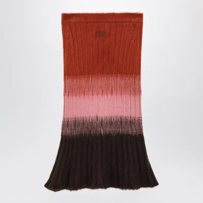 Fendi Multicoloured Mohair And Wool Skirt Women In Brown