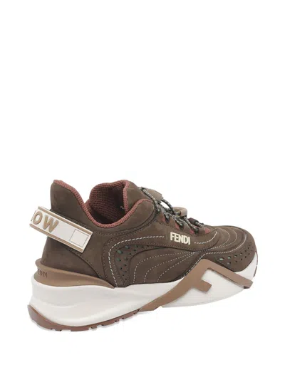 Fendi Flow Sneakers Brown Women In Multi