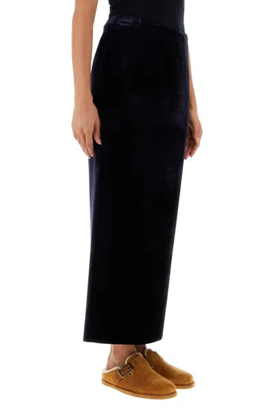 Fendi Women Midnight Blue Velvet Skirt In Blue