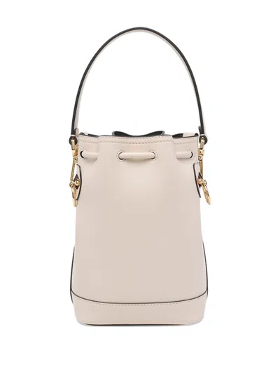 Fendi Women Ivory Leather Mon Tresor Bucket Bag In Multi