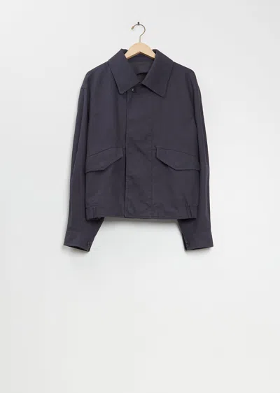 Lemaire Boxy Cotton Blouson In Brown