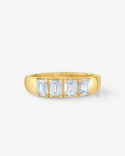 Ring Concierge 4-stone Emerald Lab Diamond Wedding Band In Gold