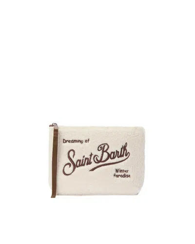 Mc2 Saint Barth "aline Teddy" Clutch Bag In Neutral