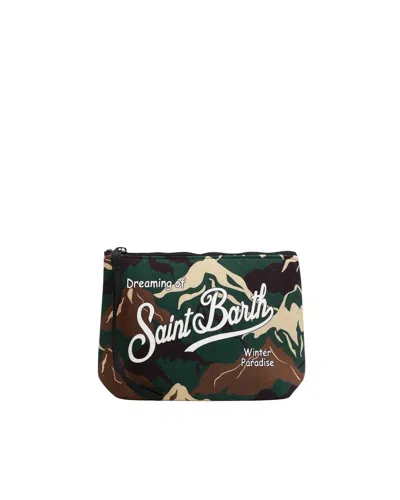 Mc2 Saint Barth Pochette Aline Effetto Lana Con Stampa Montagne In Multi