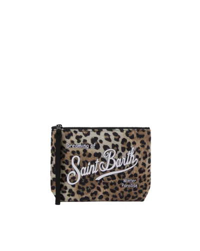 Mc2 Saint Barth Pochette Aline Effetto Lana Con Stampa Leopardata In Multi