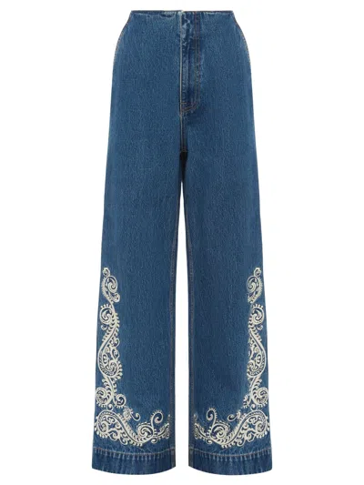 Alemais Jacones Flare Denim Jean In Blue