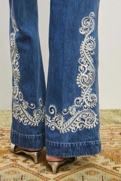 Alemais Jacones Flare Denim Jean In Blue