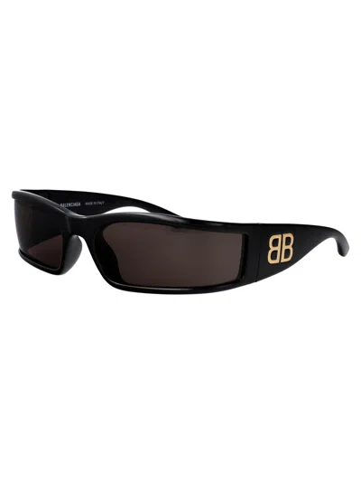 Balenciaga Black-black-grey Bio Injection Sunglasses In Black