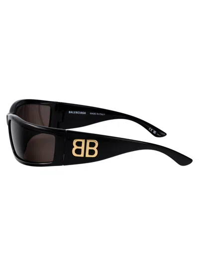 Balenciaga Black-black-grey Bio Injection Sunglasses In Black