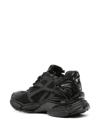 Balenciaga Men Runner Mesh And Leather Sneakers In Black
