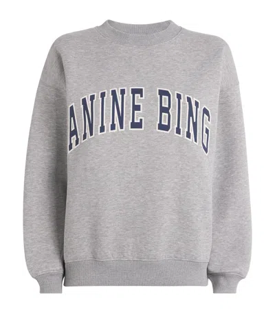 Anine Bing Ribbed Neck Sweatshirt Spencer In Gray
