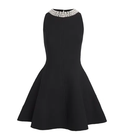 Sandro Womens Black Crystal-embellished Sleeveless Knitted Mini Dress
