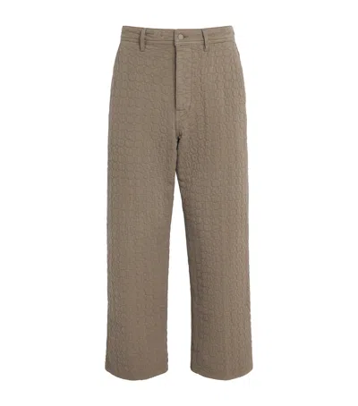 Craig Green Cotton Quilted Circle Trousers In Brown