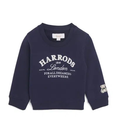 Harrods Cotton Logo Sweatshirt In Blue