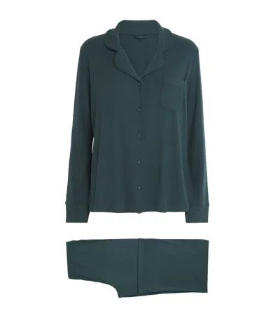 Skims Ribbed Soft Lounge Pyjama Set In Green