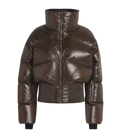 Perfect Moment Auretta Ski Bomber Jacket Chocolate In Brown