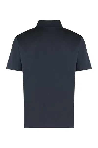 Hugo Boss Boss Short-sleeved Polo In Cotton In Blue