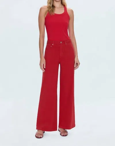 Pistola Jadyn Low Slung Palazzo Jeans In Samba In Red