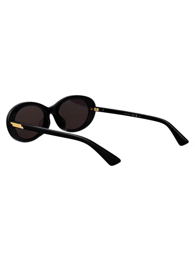 Bottega Veneta Black-black-grey Recycled Acetate Sunglasses In Black