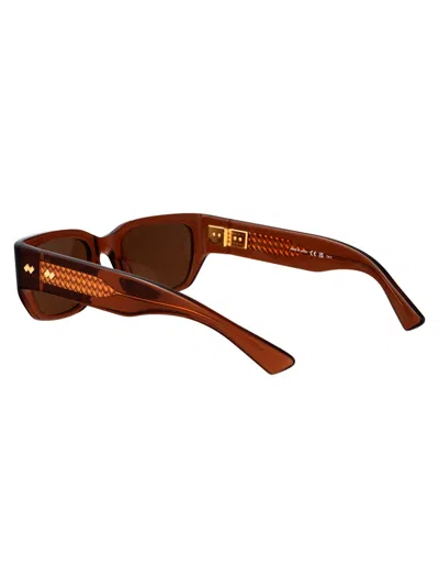 Bottega Veneta Brown-brown-brown Recycled Acetate Sunglasses In Brown