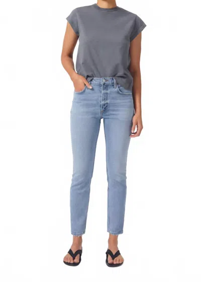 Agolde Kye Straight Crop Jeans In Diversion In Blue