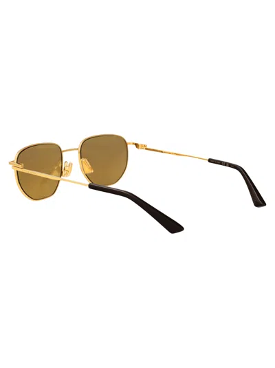 Bottega Veneta Gold-gold-brown Metal Sunglasses In Gold
