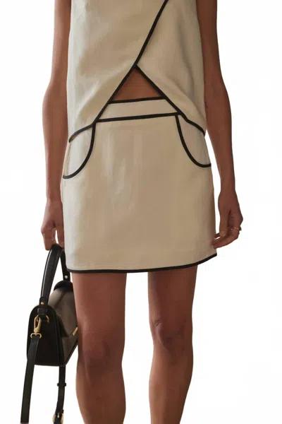 Sancia Loren Mini Skirt In Cream In Nude