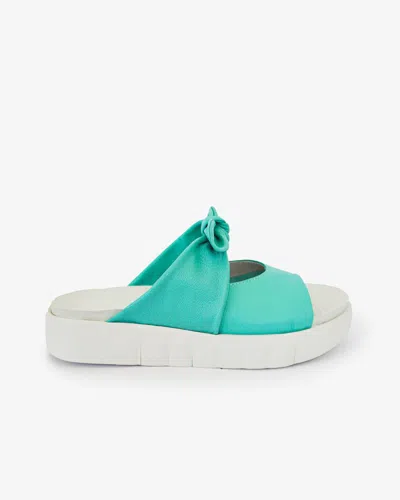 Saydo Women's Ryle Platform Slide In Mint In Animal Print