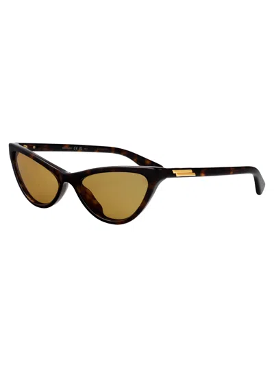 Bottega Veneta Havana-havana-brown Recycled Acetate Sunglasses In Black
