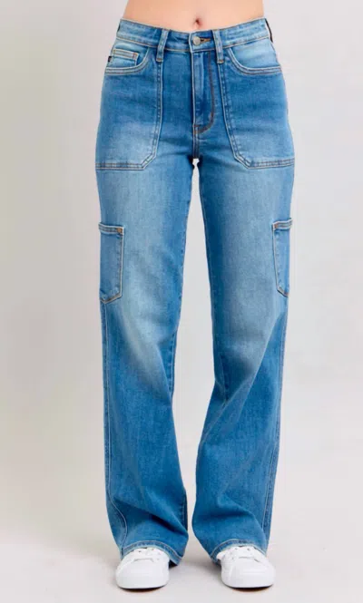 Judy Blue Women's High Waist 90s Straight Denim In Blue In Blue