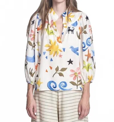 Corey Lynn Calter Corinne Top In Ivory Multi In White