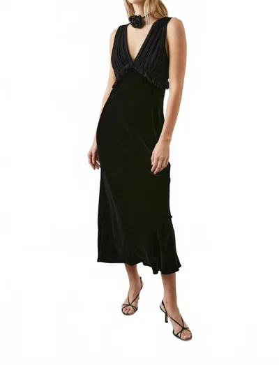 Rails Gilda Velvet Midi Dress In Black In Black