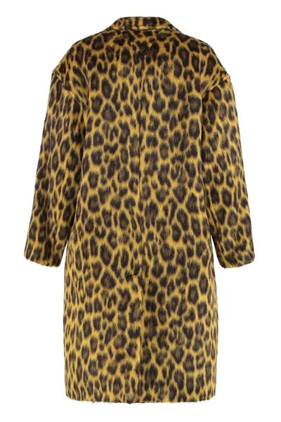 Bottega Veneta Leopard Coat In Yellow