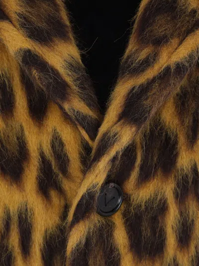 Bottega Veneta Leopard Coat In Yellow