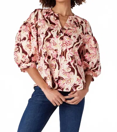 Crosby By Mollie Burch Ashby Top In Cranes In Neutral