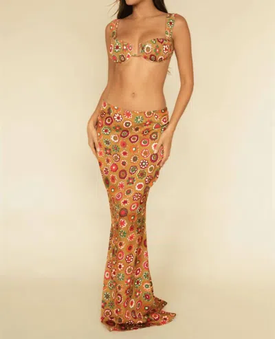 Montce Silk Natalia Maxi Skirt In Mazzy Floral In Multi