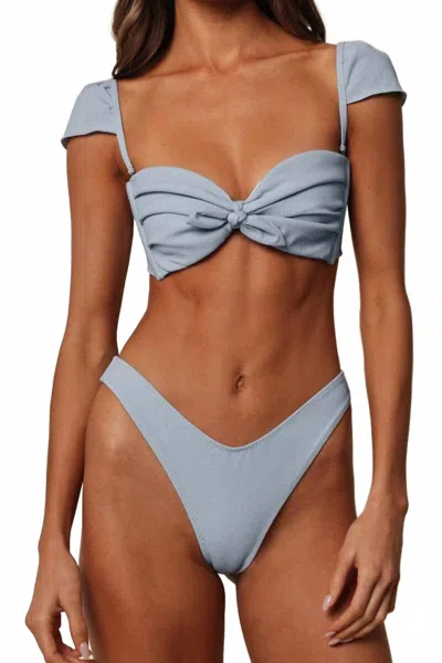 Montce Cabana Bikini Top In Light Denim In Blue