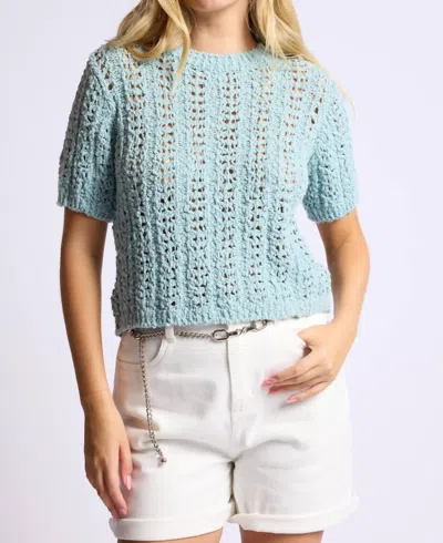 Sadie & Sage Persuse Short Sleeve Sweater In Light Blue In Blue