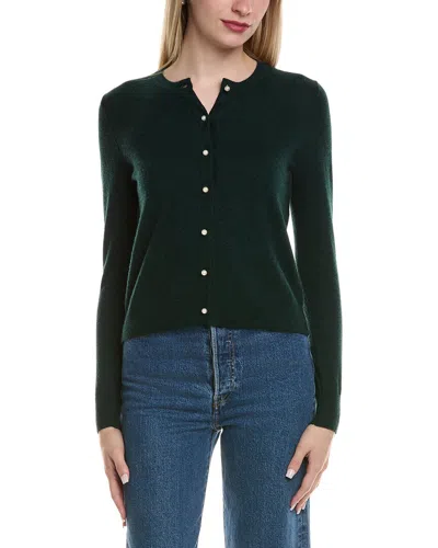 Sofiacashmere Pearl Bead Wool & Cashmere-blend Cardigan In Green