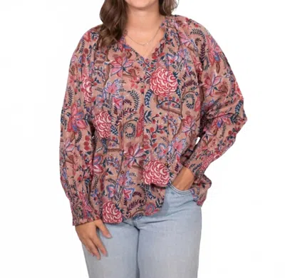 Layerz Clothing Jessica Top In Multi In Brown