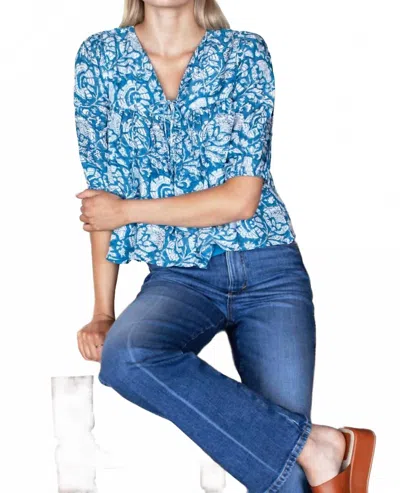 Emerson Fry Puff Isla Top In Cassis In Blue