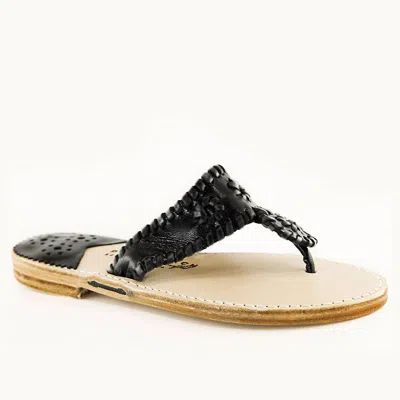 Palm Beach Women's Comfort Flat Sandal In Black Patent In Black