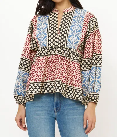 Oliphant Mandarin Balloon Top In Sultan Black In Multi