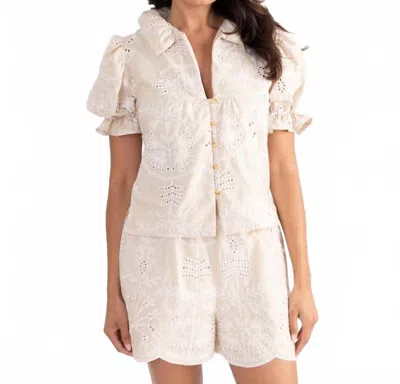 S'edge Sheryl Top In Cobblestone In White