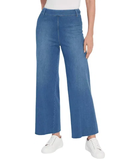 Lyssé Erin High Waist Wide Leg Denim Pant In Mid Wash In Blue