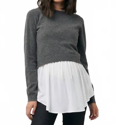 Ripe Sandy Detachable Nursing Knit Top In Charcoal In Gray