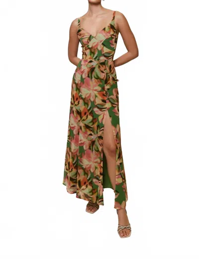 Hutch Mikayla Maxi Dress In Sage Tropical Jungle In Multi