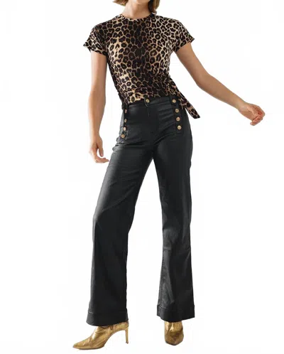 Q2 Leopard Spandex Top In Brown In Multi
