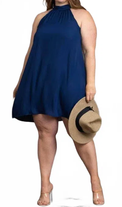 Vision Halter Mini Dress In Navy In Blue