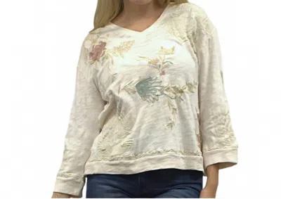 Kyla Seo Joya 3/4 Sleeve Top In Veiled Pink In Multi